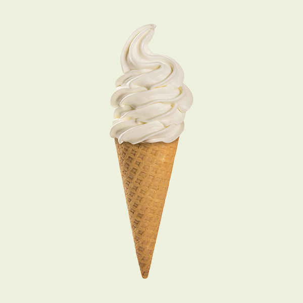 Vanilla soft ice cream waffled cone. Dessert and weet.